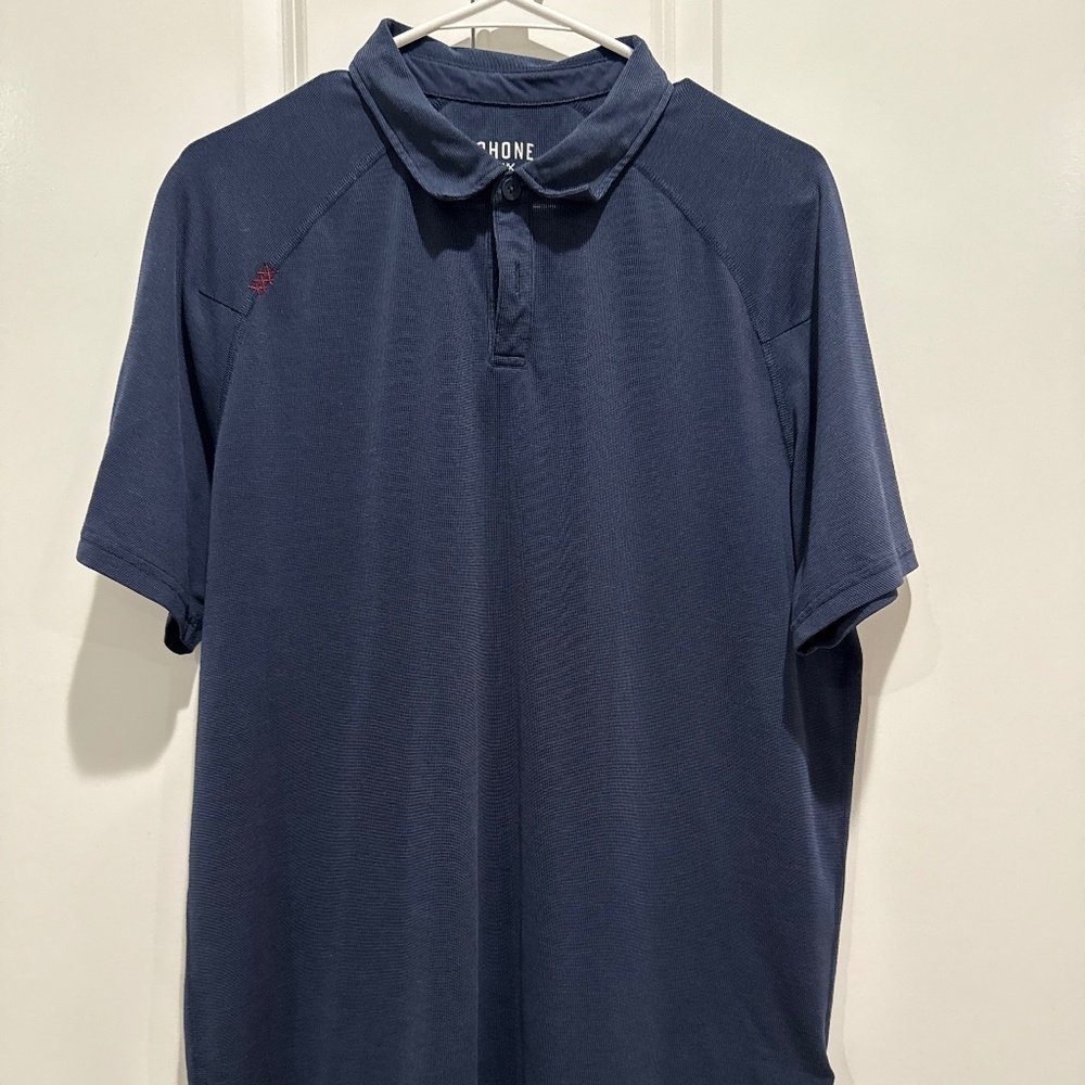 Rhone Delta Pique Polo Navy Large Performance